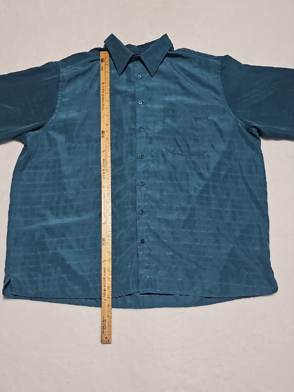 Canyon Ridge Men's Short-Sleeve Casual Button-Down Shirt in Turquoise - Picture 3 of 6